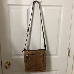 Vintage Relic tooled leather-like crossbody bag